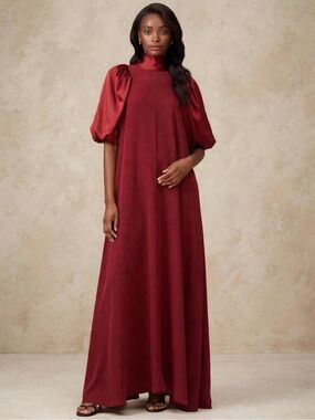 Co Puff Sleeve High Neck Gown
Size XS -S